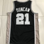 NBA 21 Duncan Spurs 2001-02 throwback authentique Maillot noir